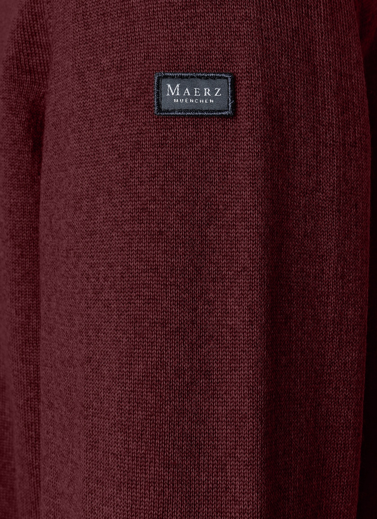 MAERZ Muenchen Pullover - Classic Fit - Rollkragen - Merinowolle - dunkelrot