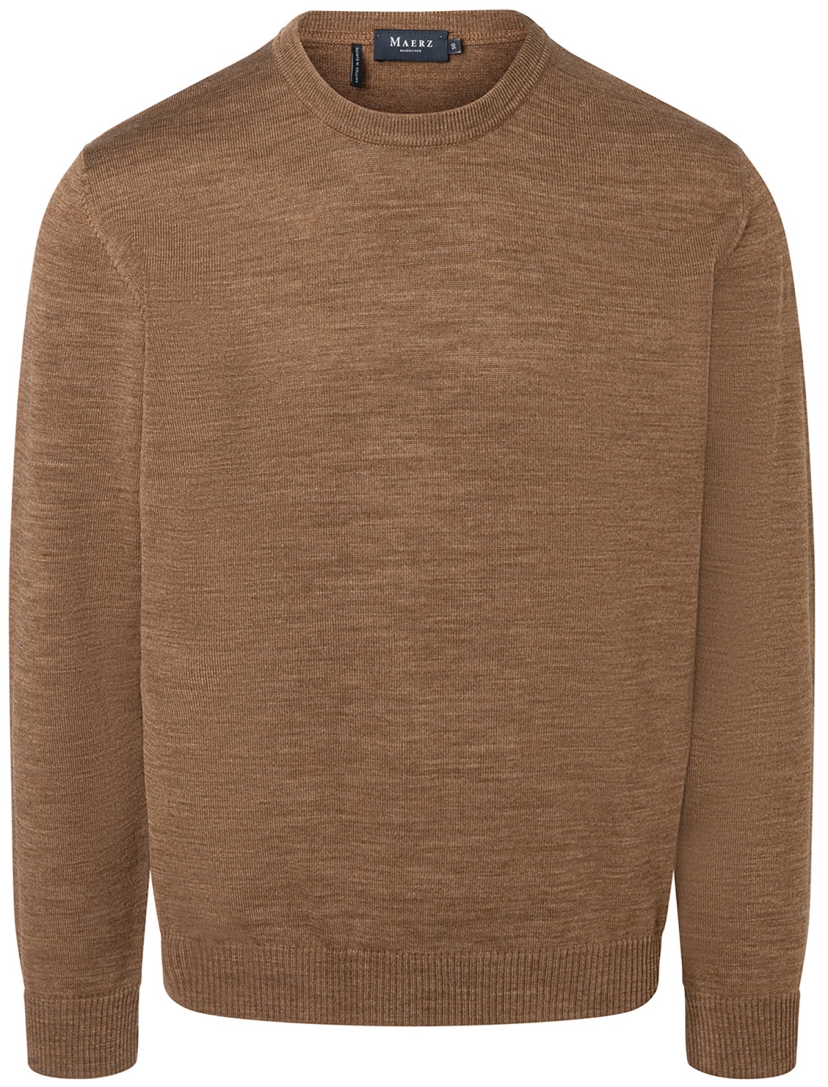 MAERZ Muenchen Pullover - Regular Fit - Rundhals - Merinowolle - braun
