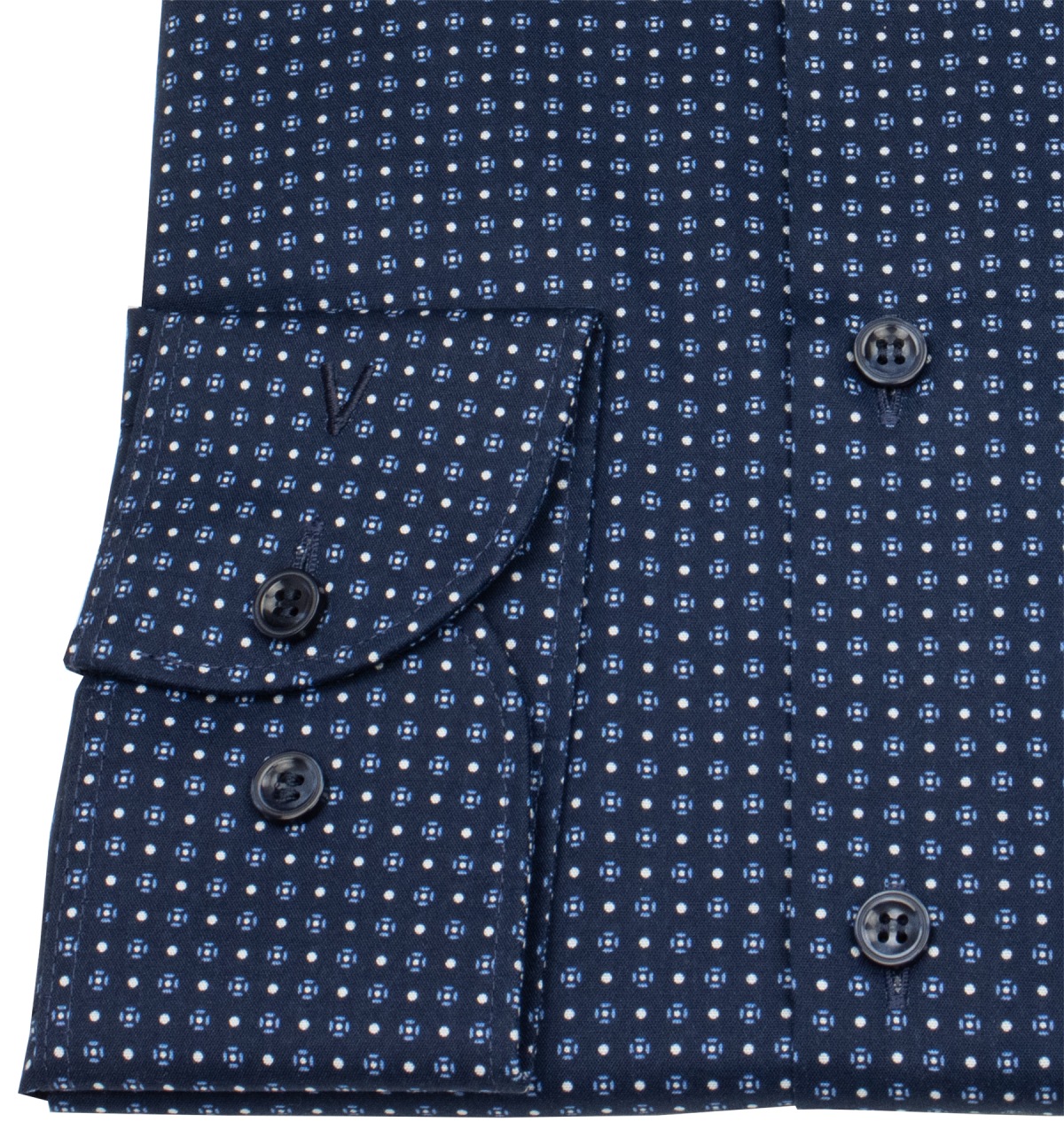 Marvelis Hemd - Body Fit - dunkelblau / hellblau / weiß - extra langer 69cm Arm