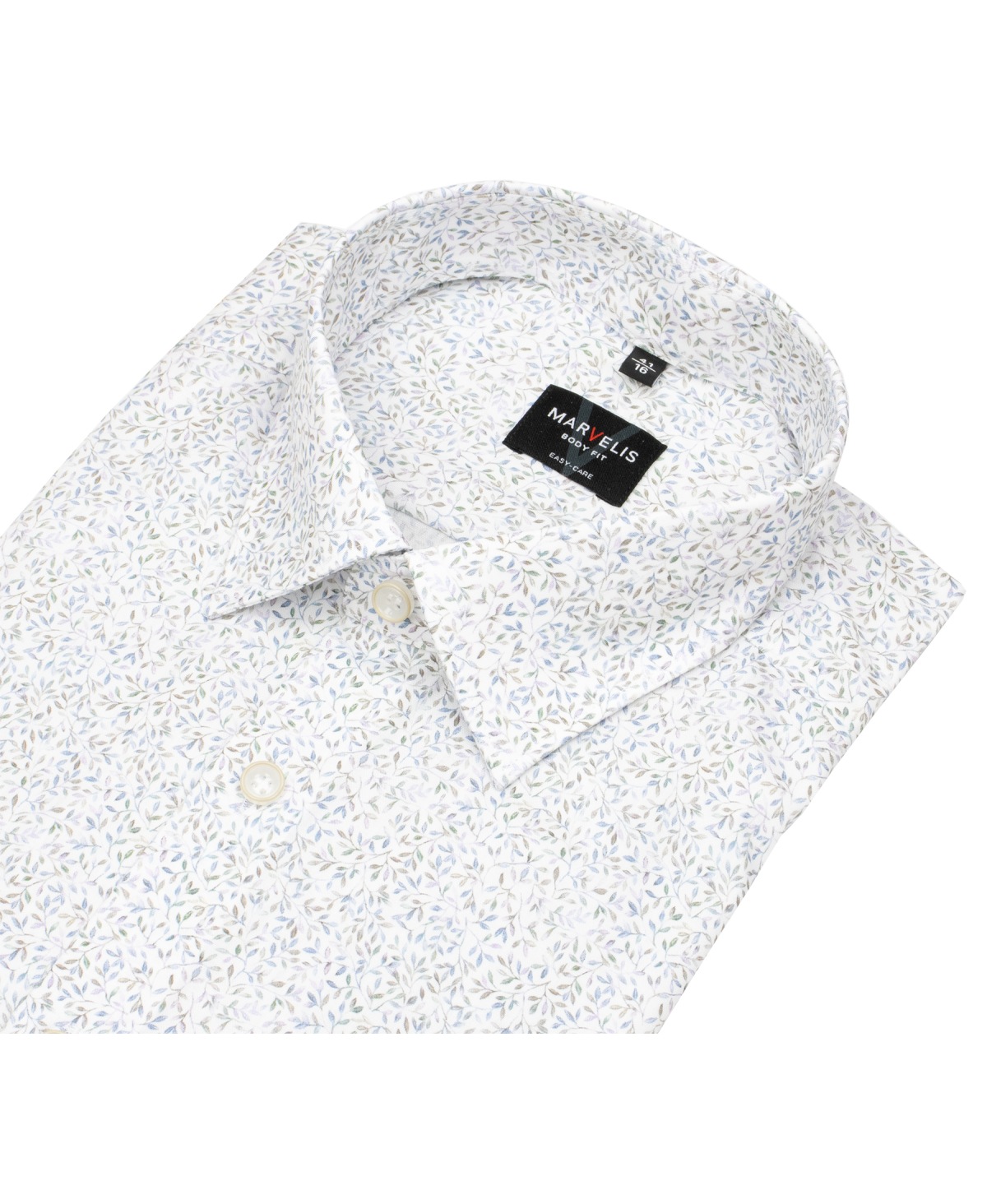 Marvelis Hemd - Body Fit - Kentkragen - florales Muster - mehrfarbig