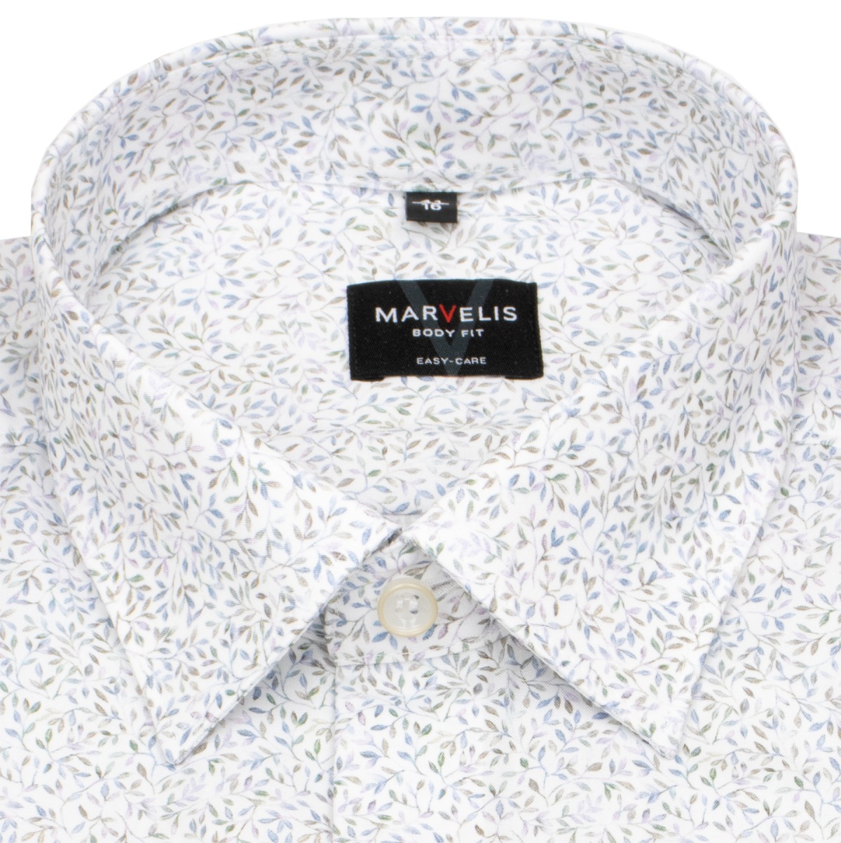 Marvelis Hemd - Body Fit - Kentkragen - florales Muster - mehrfarbig