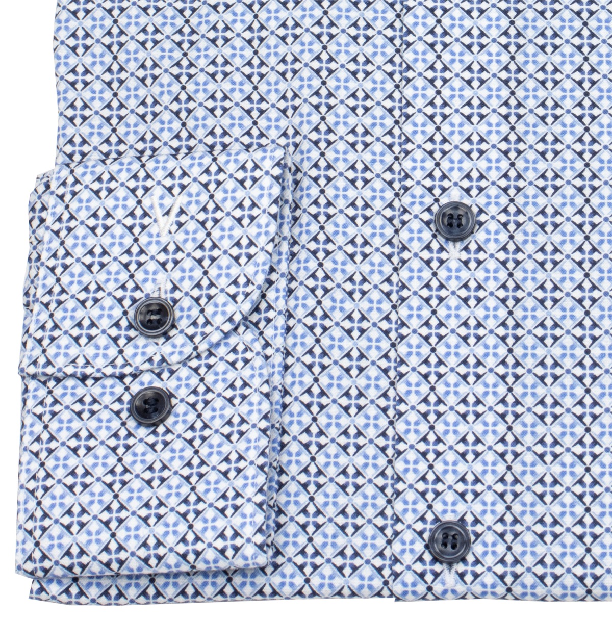 Marvelis Hemd - Body Fit - Kentkragen - Kontrastknöpfe - blau / weiß