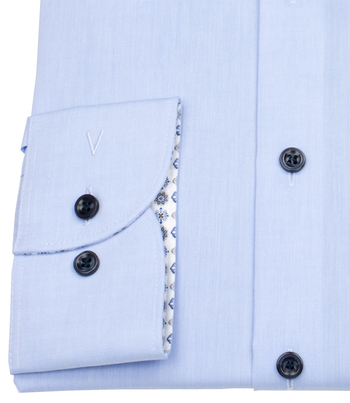 Marvelis Hemd - Body Fit - Kentkragen - Kontrastknöpfe - hellblau