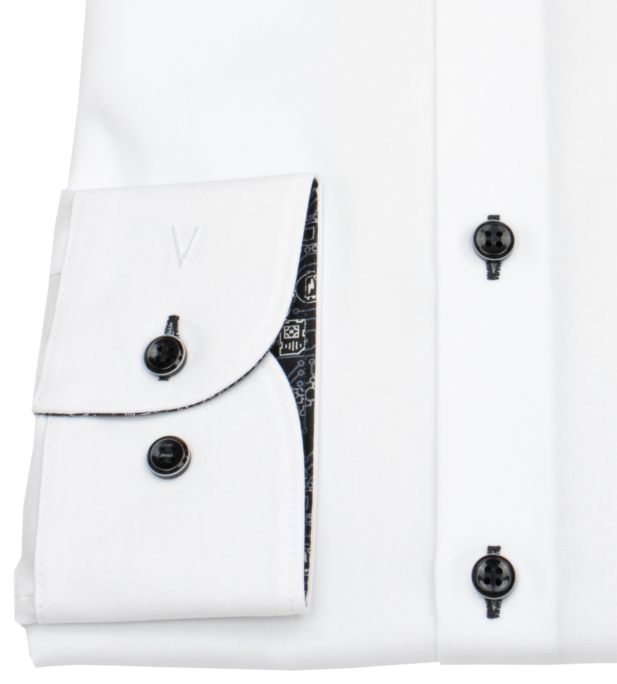 Marvelis Hemd - Body Fit - Kentkragen - Kontrastknöpfe - weiß