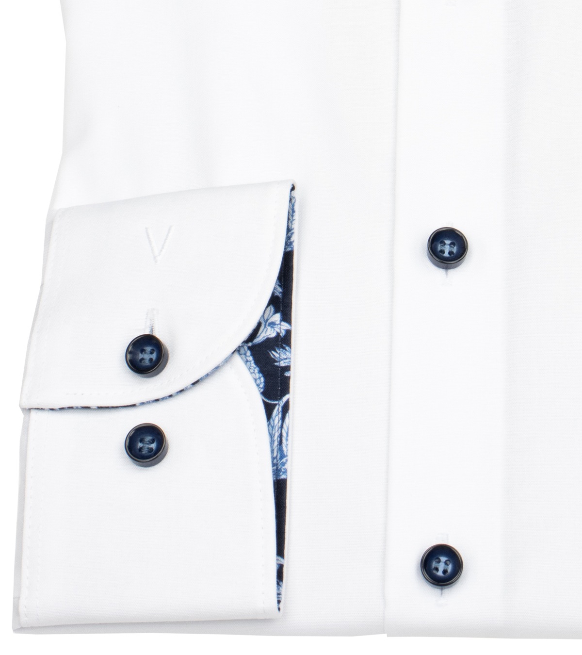 Marvelis Shirt - Body Fit - Kent Collar - Contrast Buttons - White - w/o OP