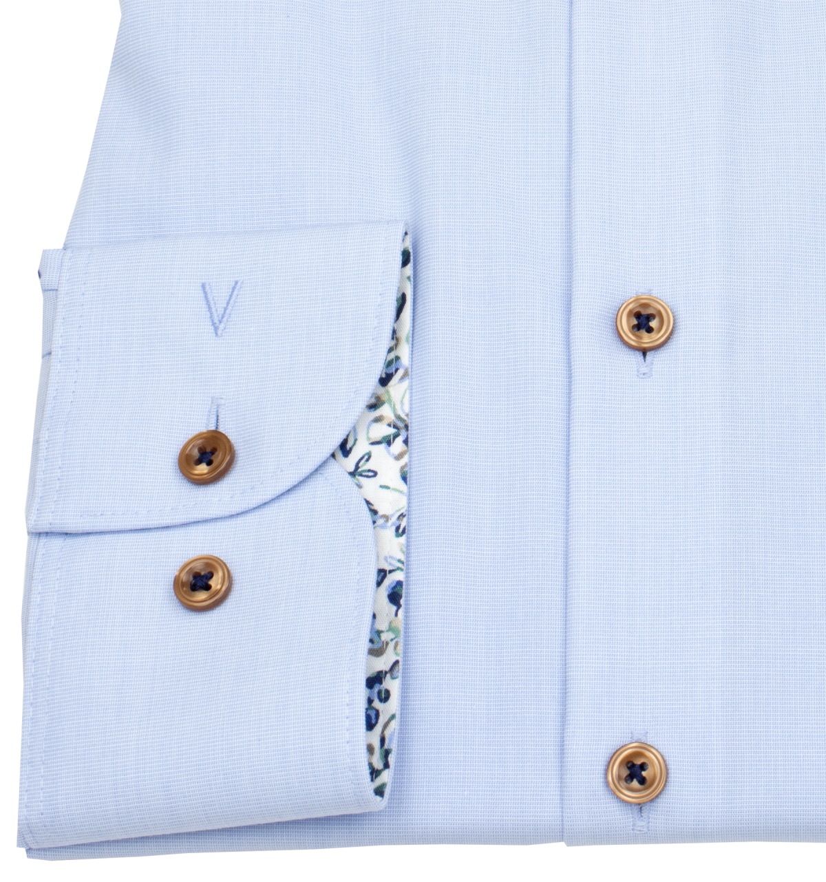 Marvelis Hemd - Body Fit - Patch - Fil-á-Fil - hellblau