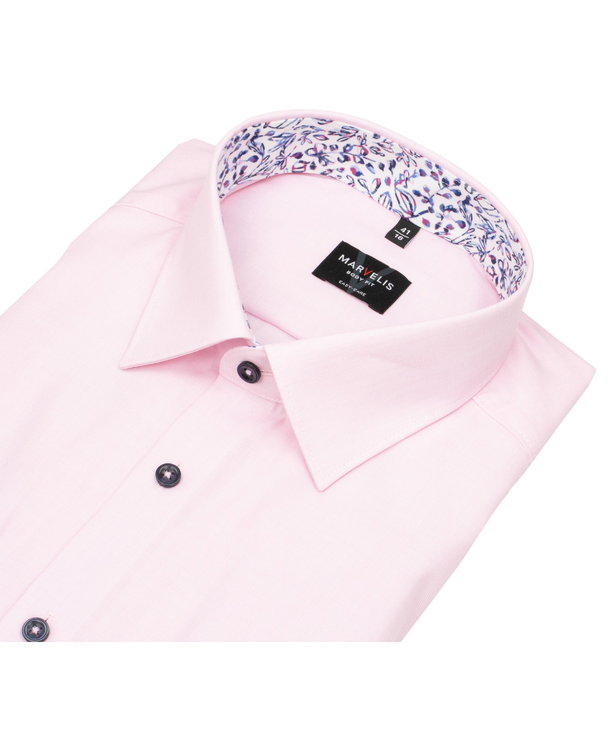 Marvelis Hemd - Body Fit - Patch - Fil-á-Fil - rosé