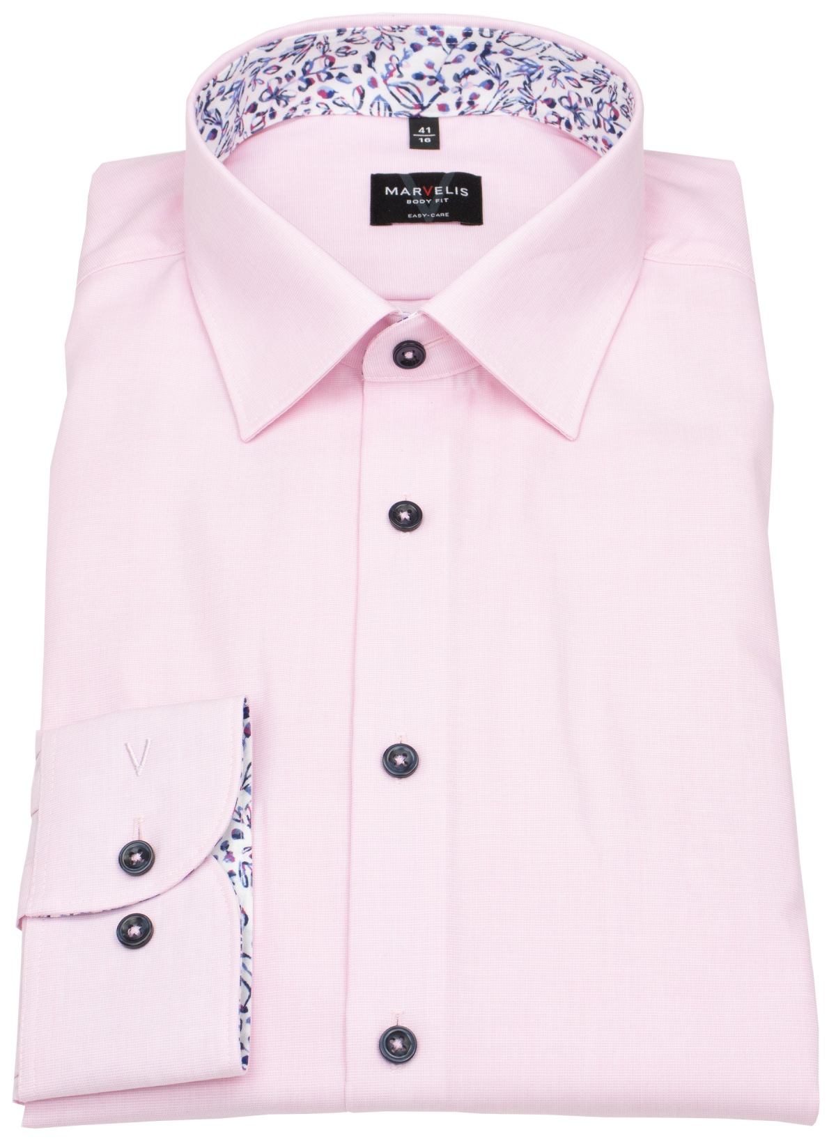 Marvelis Hemd - Body Fit - Patch - Fil-á-Fil - rosé