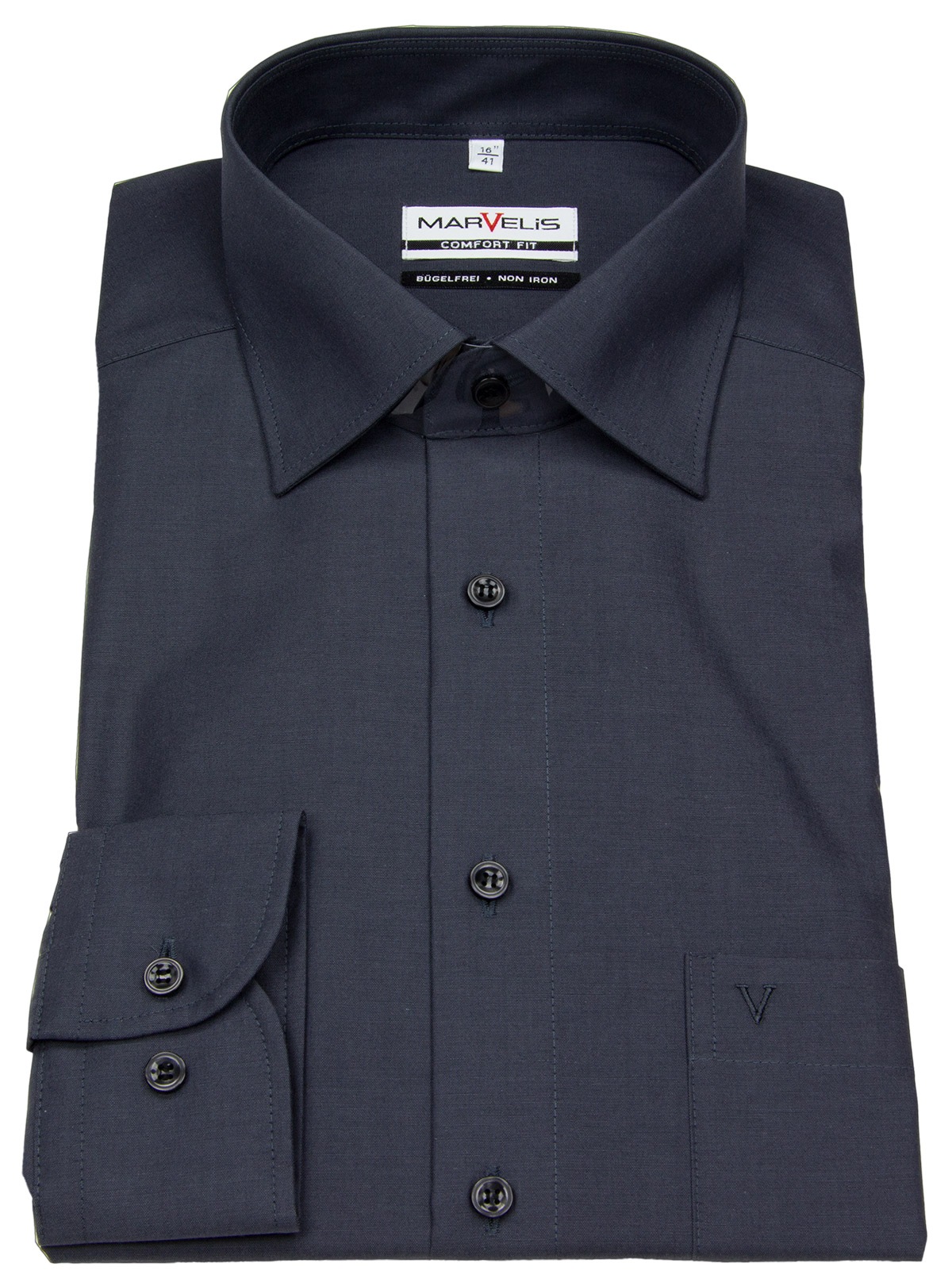 Marvelis Hemd - Comfort Fit - Chambray - anthrazit