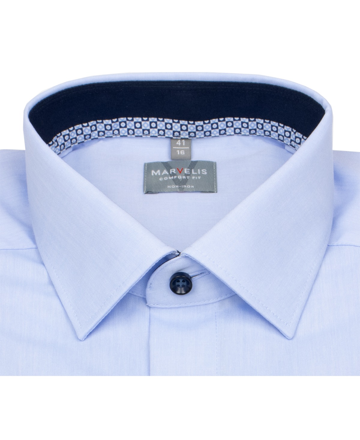 Marvelis Hemd - Comfort Fit - Kentkragen - Kontrastknöpfe - hellblau