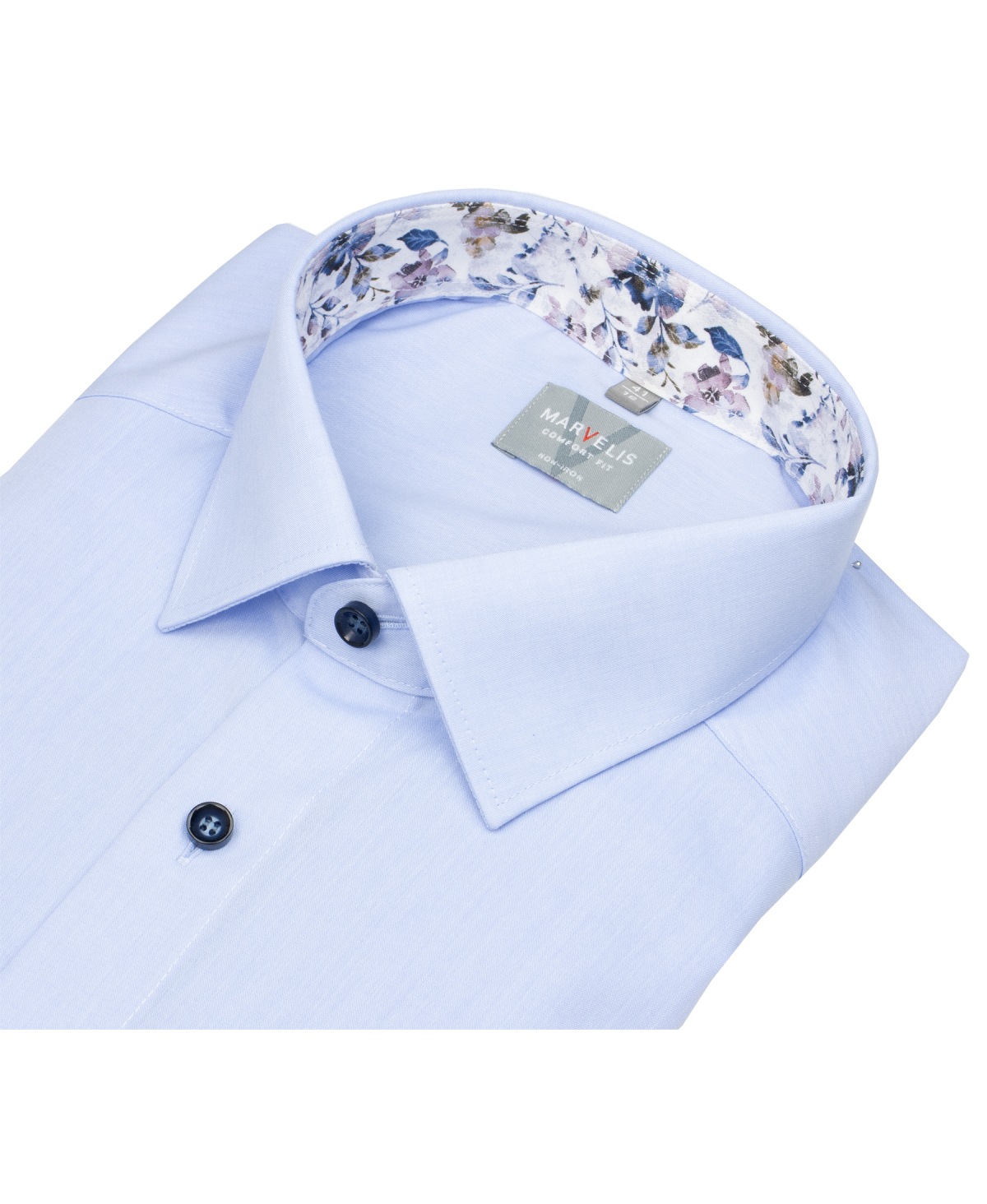 Marvelis Hemd - Comfort Fit - Kentkragen - Kontrastknöpfe - hellblau - ohne OVP