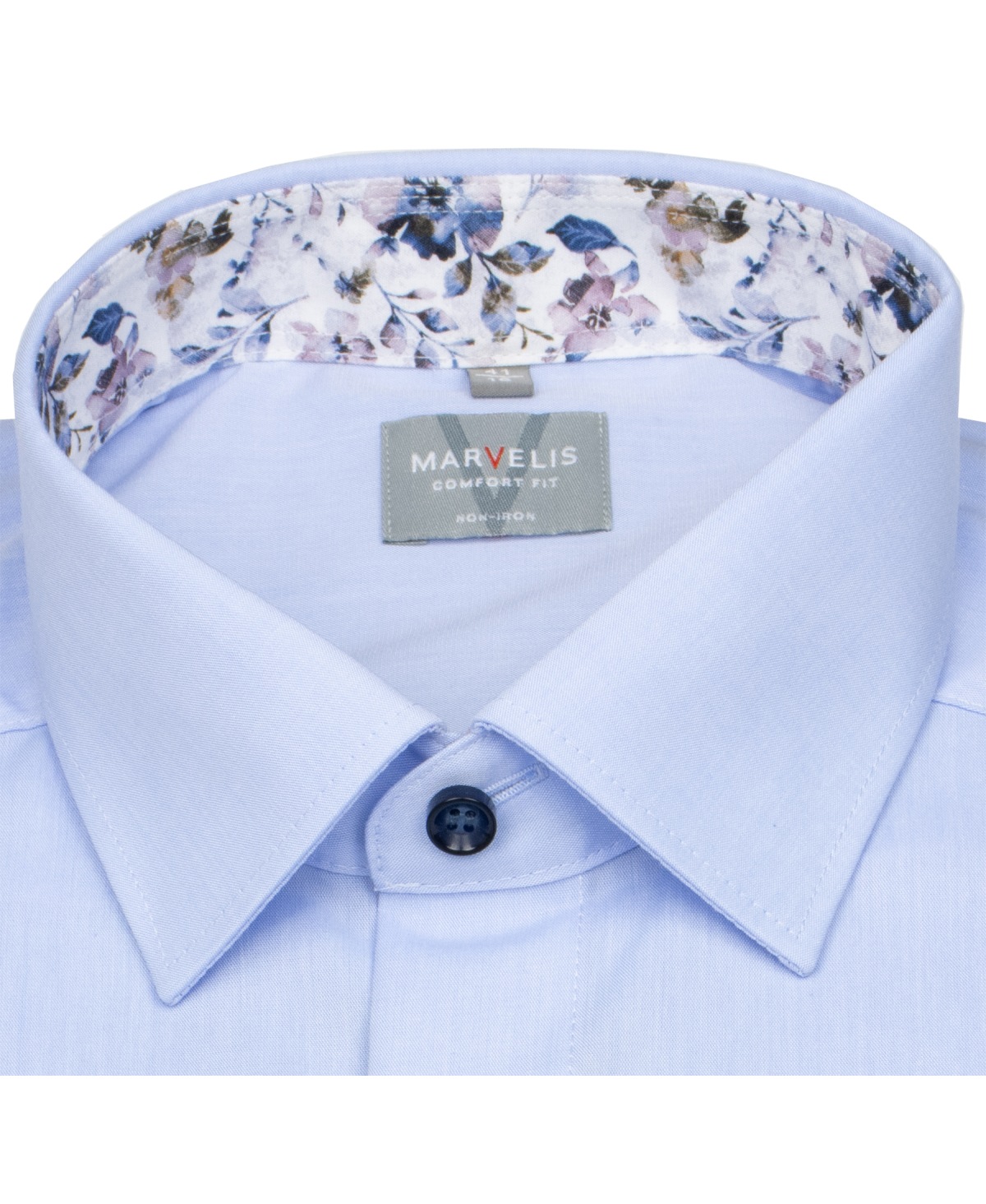 Marvelis Hemd - Comfort Fit - Kentkragen - Kontrastknöpfe - hellblau - ohne OVP