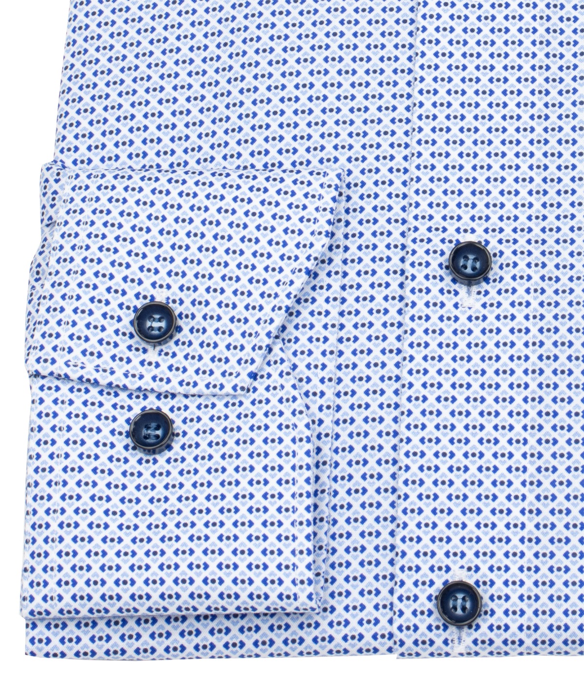 Marvelis Hemd - Comfort Fit - Print - Kontrastknöpfe - blau / hellblau / weiß