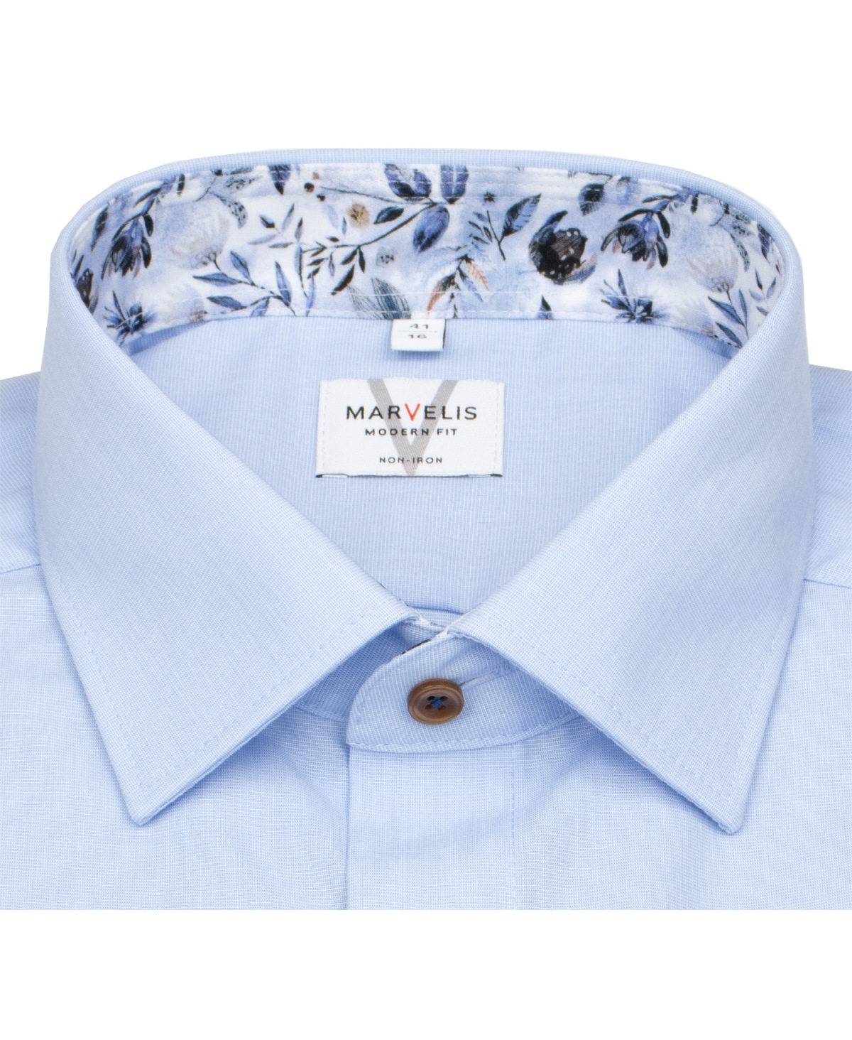 Marvelis Hemd - Modern Fit - Fil à Fil - hellblau - extra langer 69cm Arm