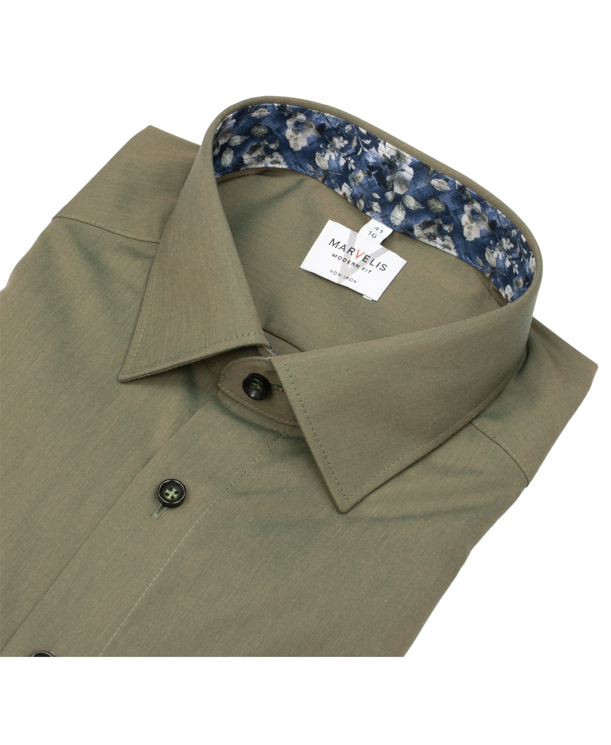 Marvelis Hemd - Modern Fit - Kentkragen - grün - extra langer 69cm Arm