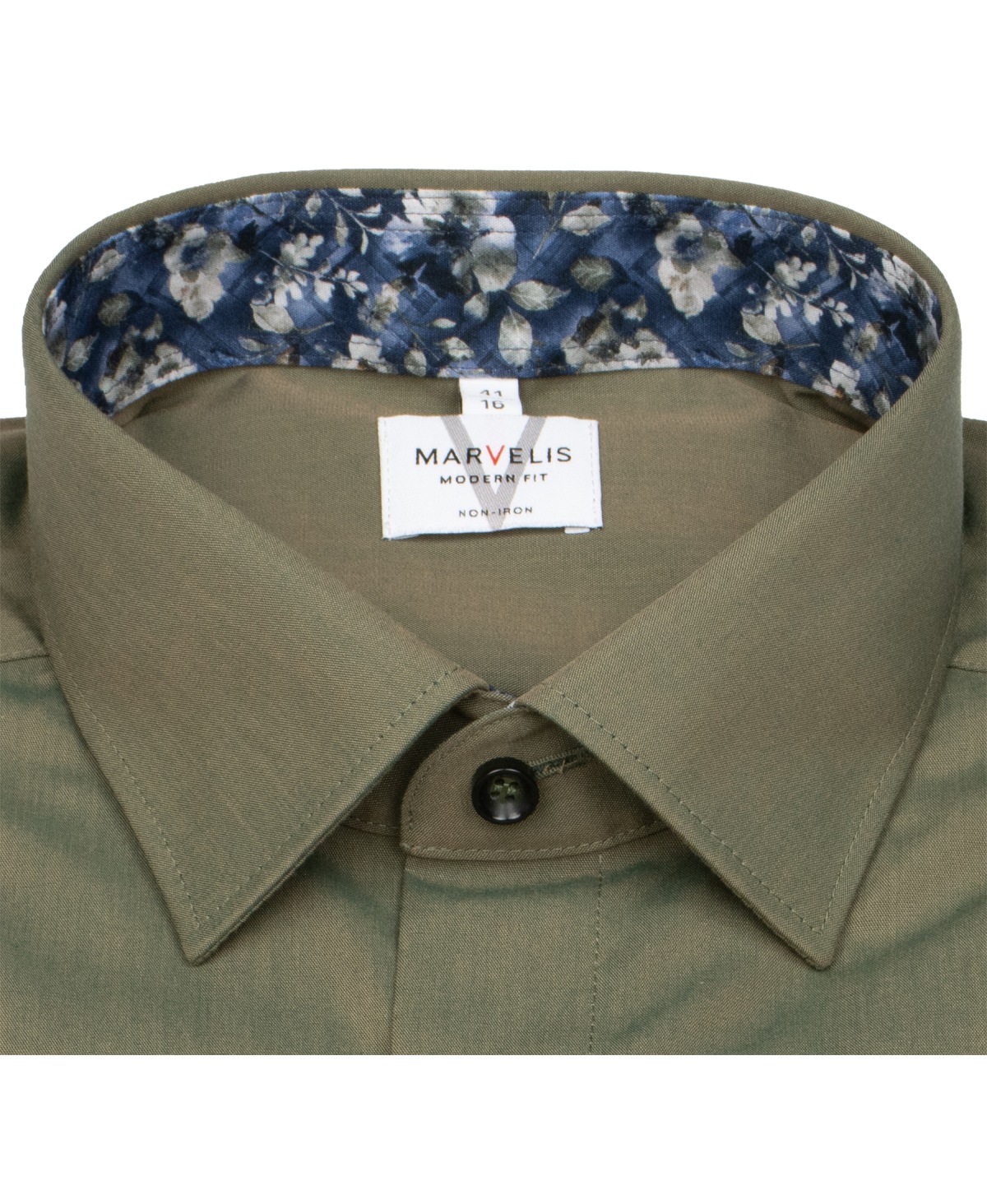 Marvelis Hemd - Modern Fit - Kentkragen - grün - extra langer 69cm Arm