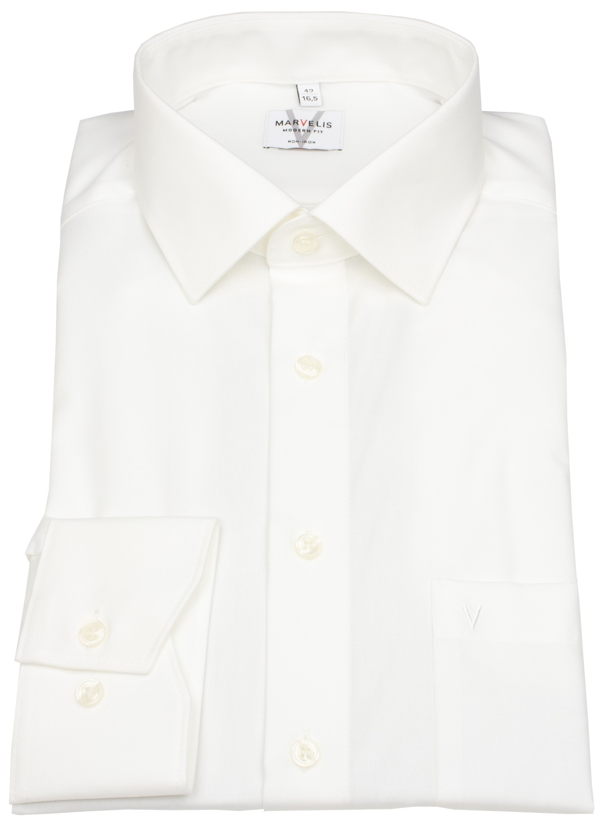 Marvelis Shirt - Modern Fit - Kent Collar - Light Beige