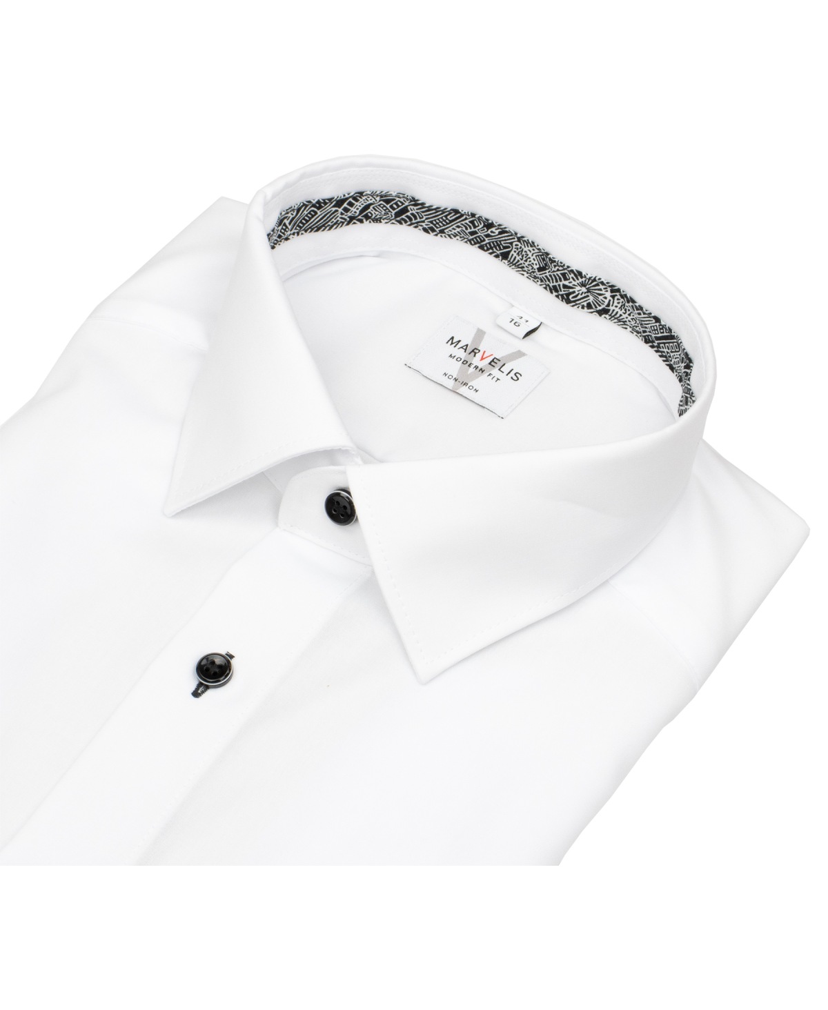 Marvelis Hemd - Modern Fit - Kentkragen - Kontrastknöpfe - weiß