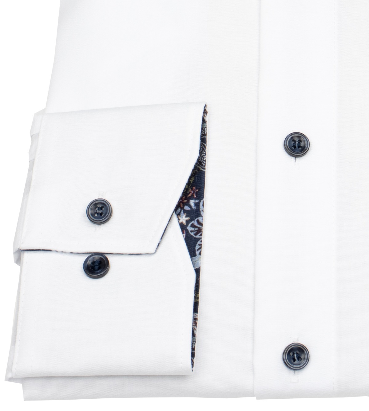 Marvelis Hemd - Modern Fit - Kentkragen - Kontrastknöpfe - weiß