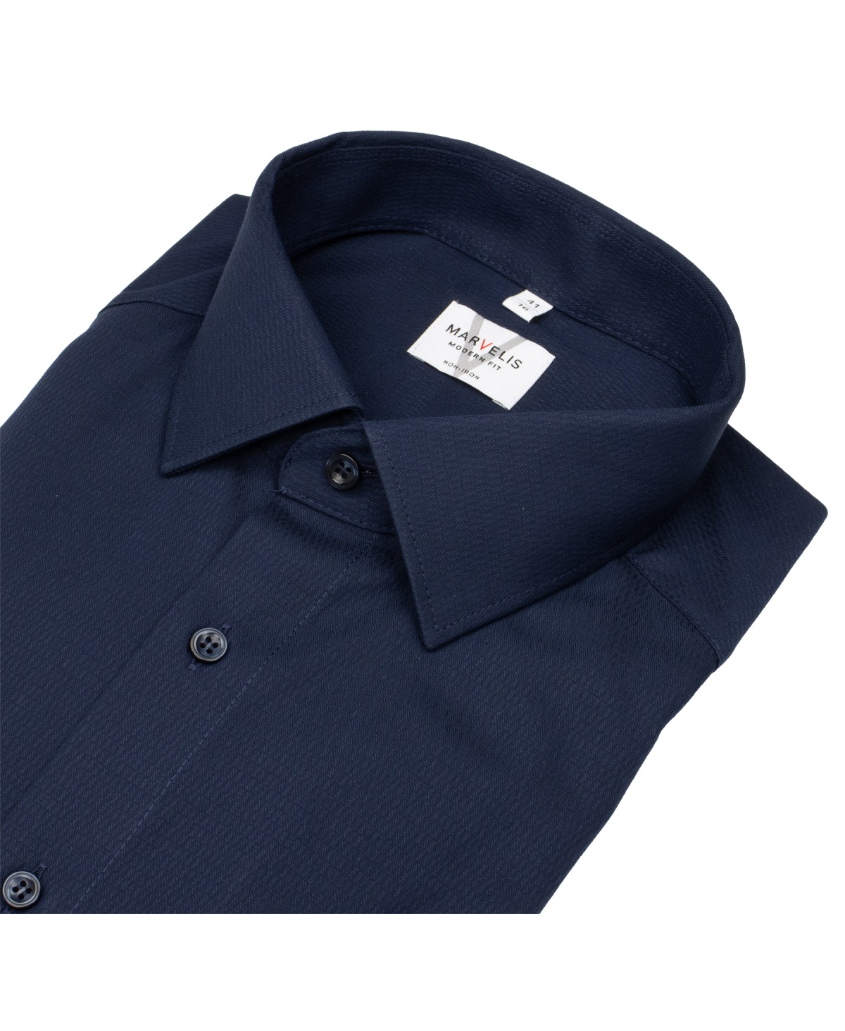 Marvelis Hemd - Modern Fit - Kentkragen - Struktur - dunkelblau