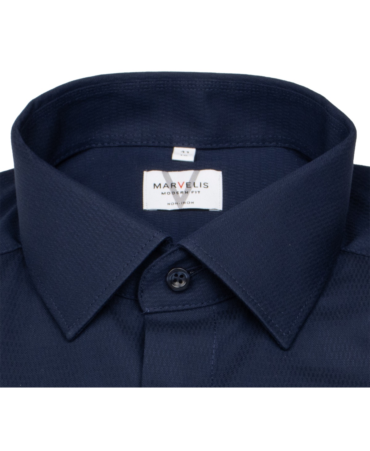 Marvelis Hemd - Modern Fit - Kentkragen - Struktur - dunkelblau