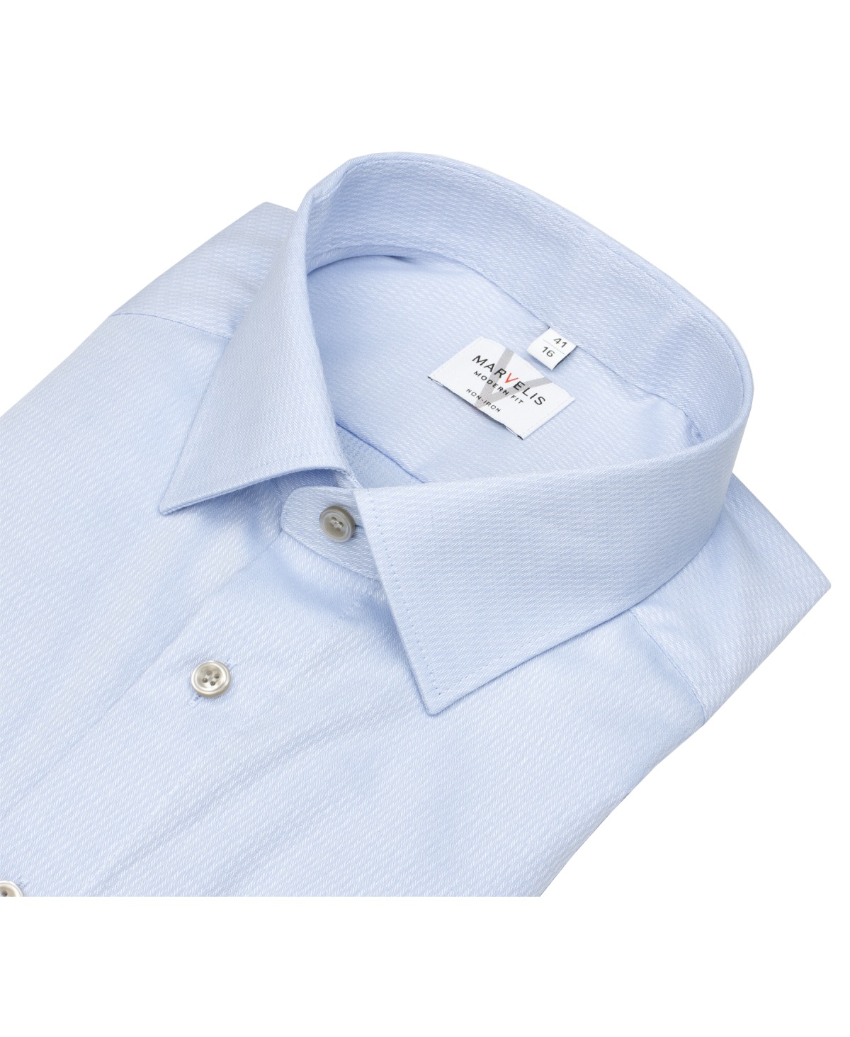 Marvelis Hemd - Modern Fit - Kentkragen - Struktur - hellblau