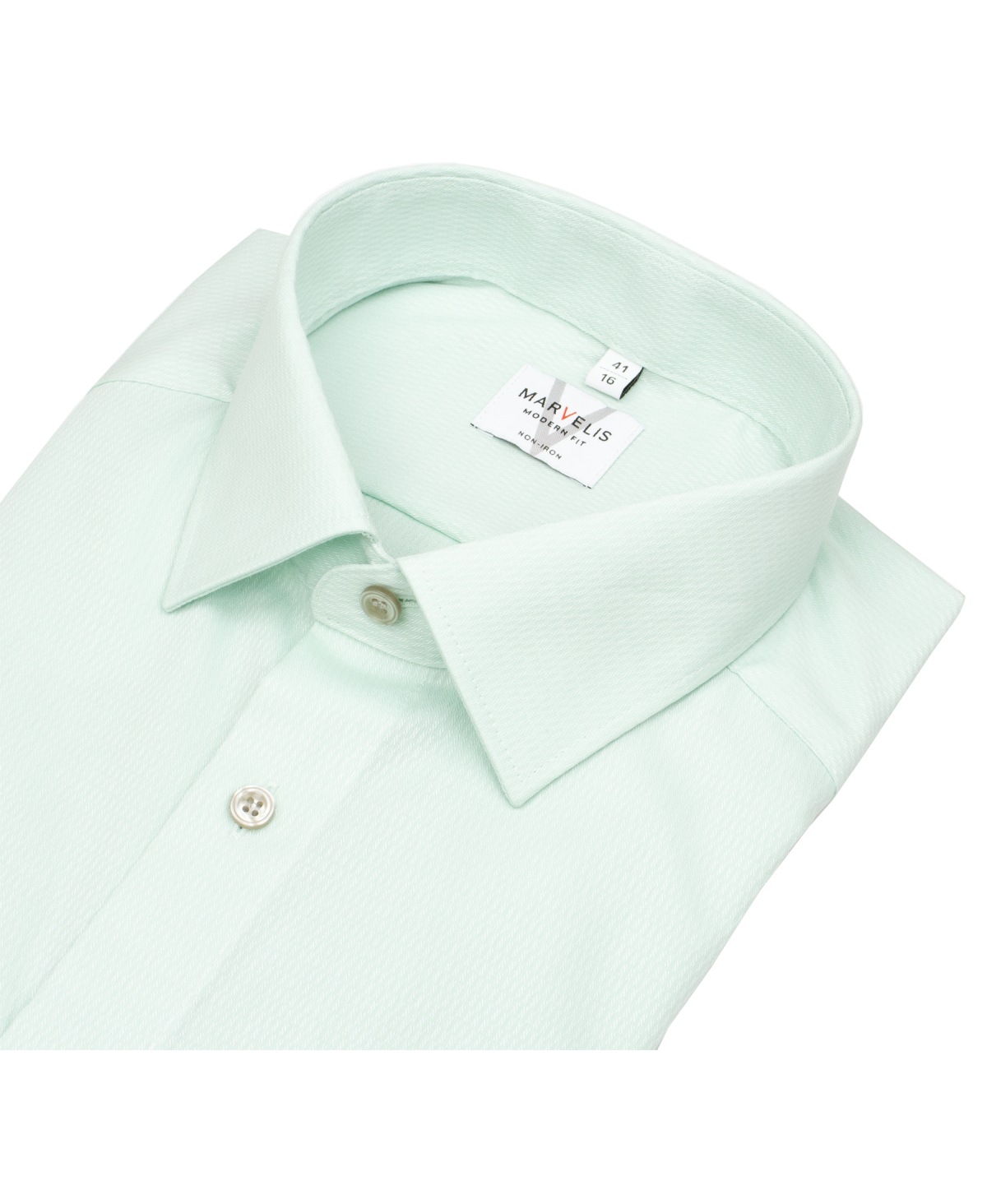 Marvelis Hemd - Modern Fit - Kentkragen - Struktur - hellgrün
