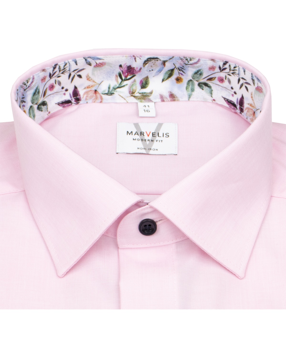 Marvelis Hemd - Modern Fit - Kontrastknöpfe - Fil à Fil - rosé