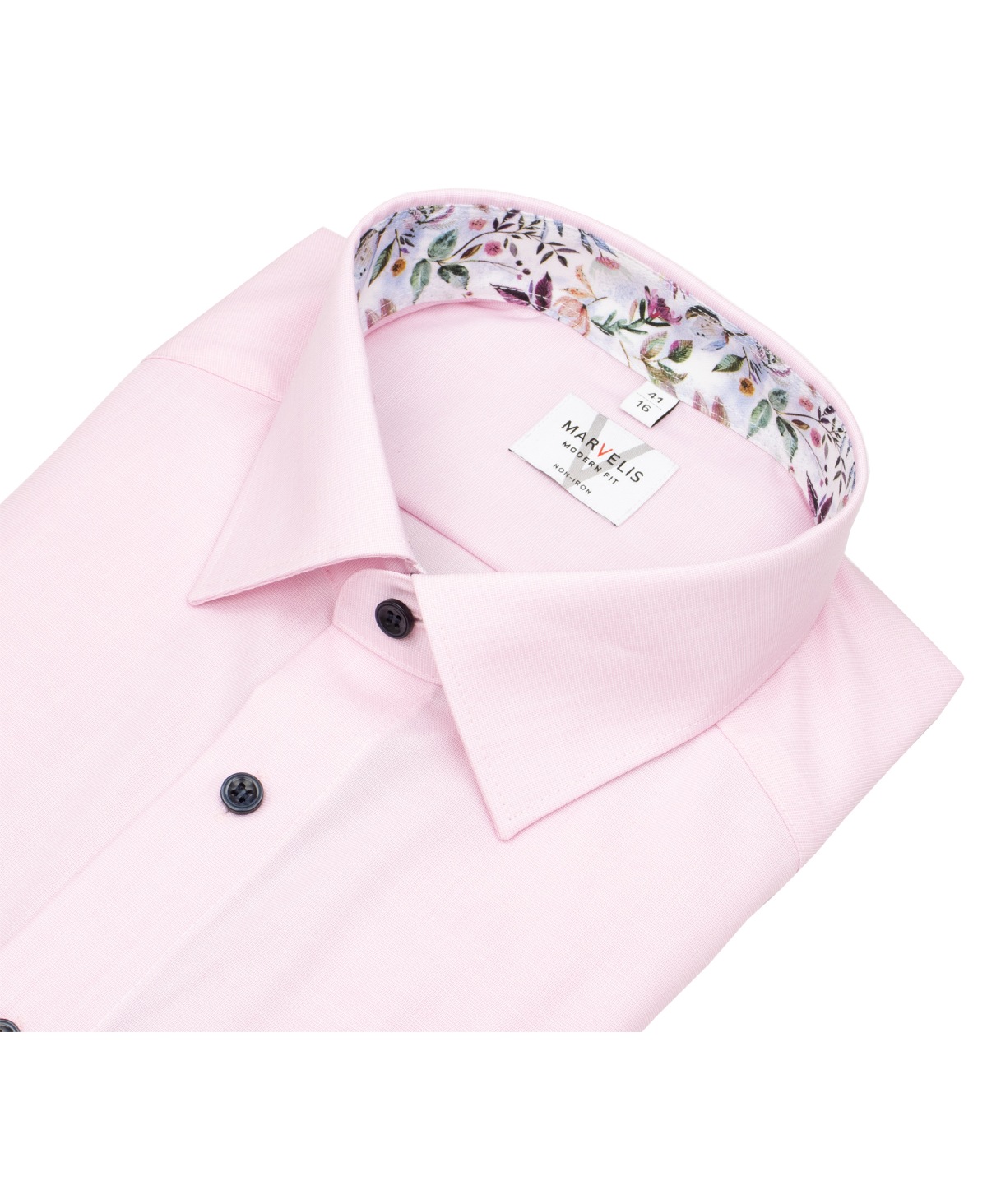 Marvelis Hemd - Modern Fit - Kontrastknöpfe - Fil à Fil - rosé