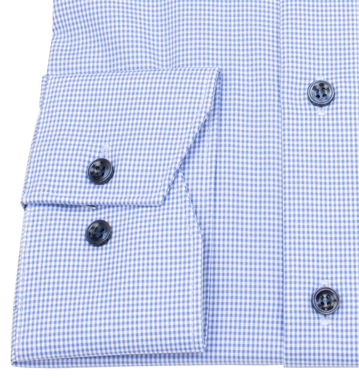 Marvelis Hemd - Modern Fit - Kontrastknöpfe - Vichykaro - hellblau / weiß