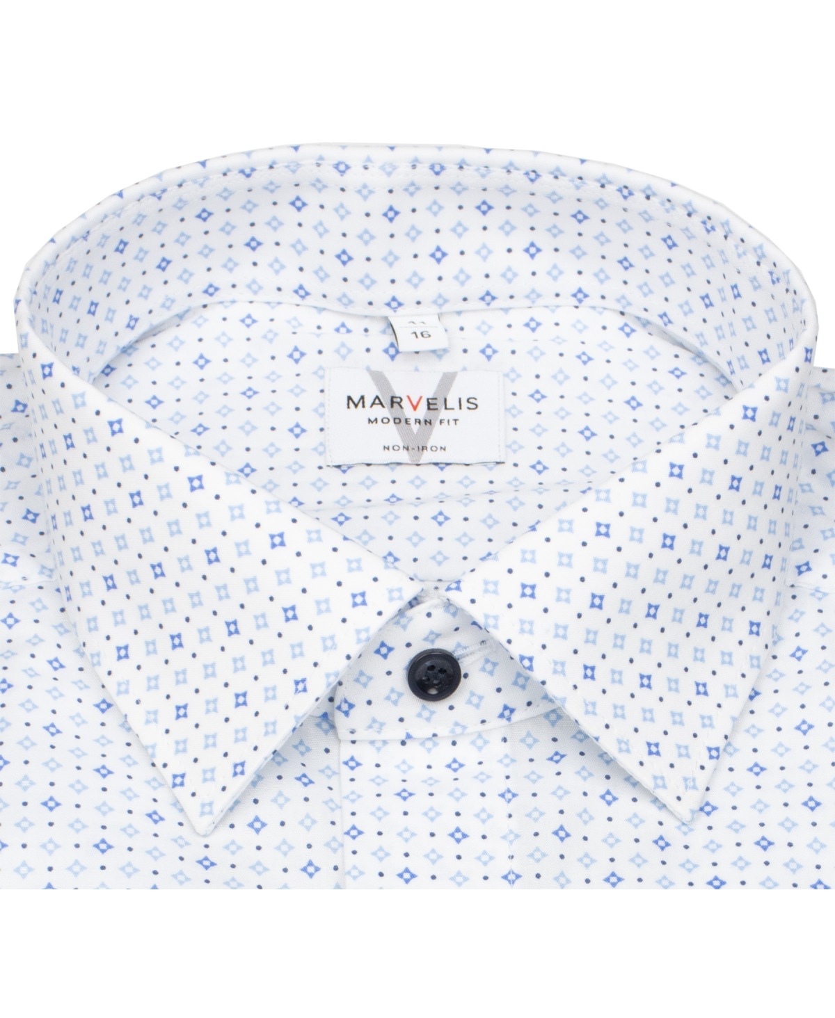 Marvelis Hemd - Modern Fit - Print - blau / weiß - extra langer 69cm Arm - ohne OVP