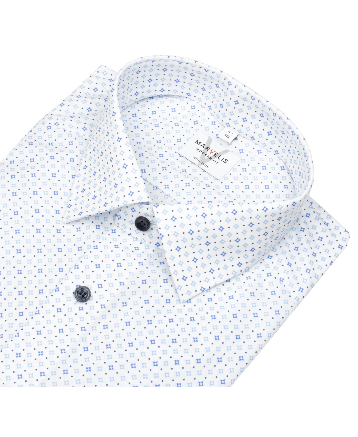 Marvelis Hemd - Modern Fit - Print - blau / weiß - extra langer 69cm Arm - ohne OVP