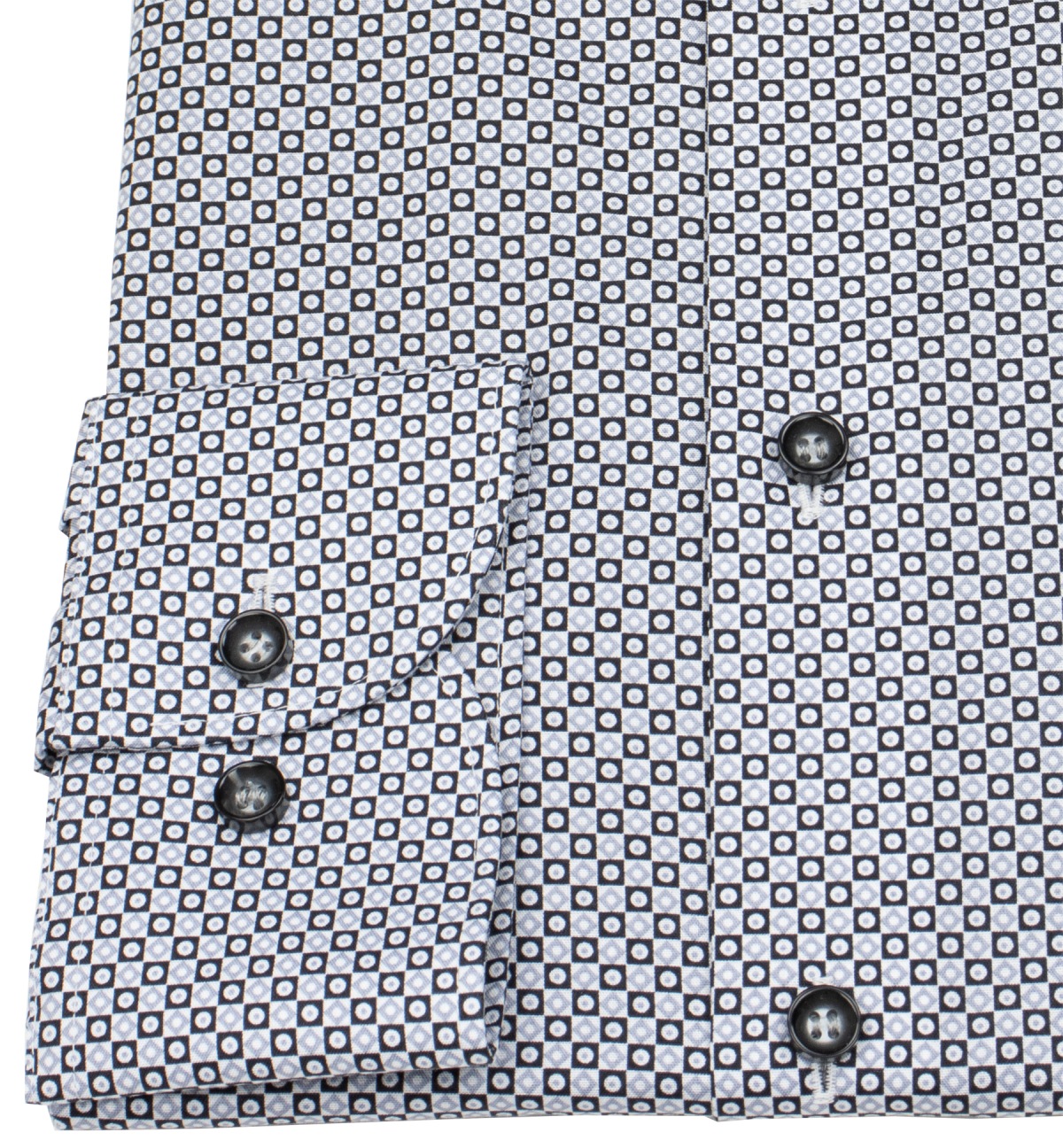 Marvelis Hemd - Modern Fit - Print - grau / schwarz - extra langer 69cm Arm