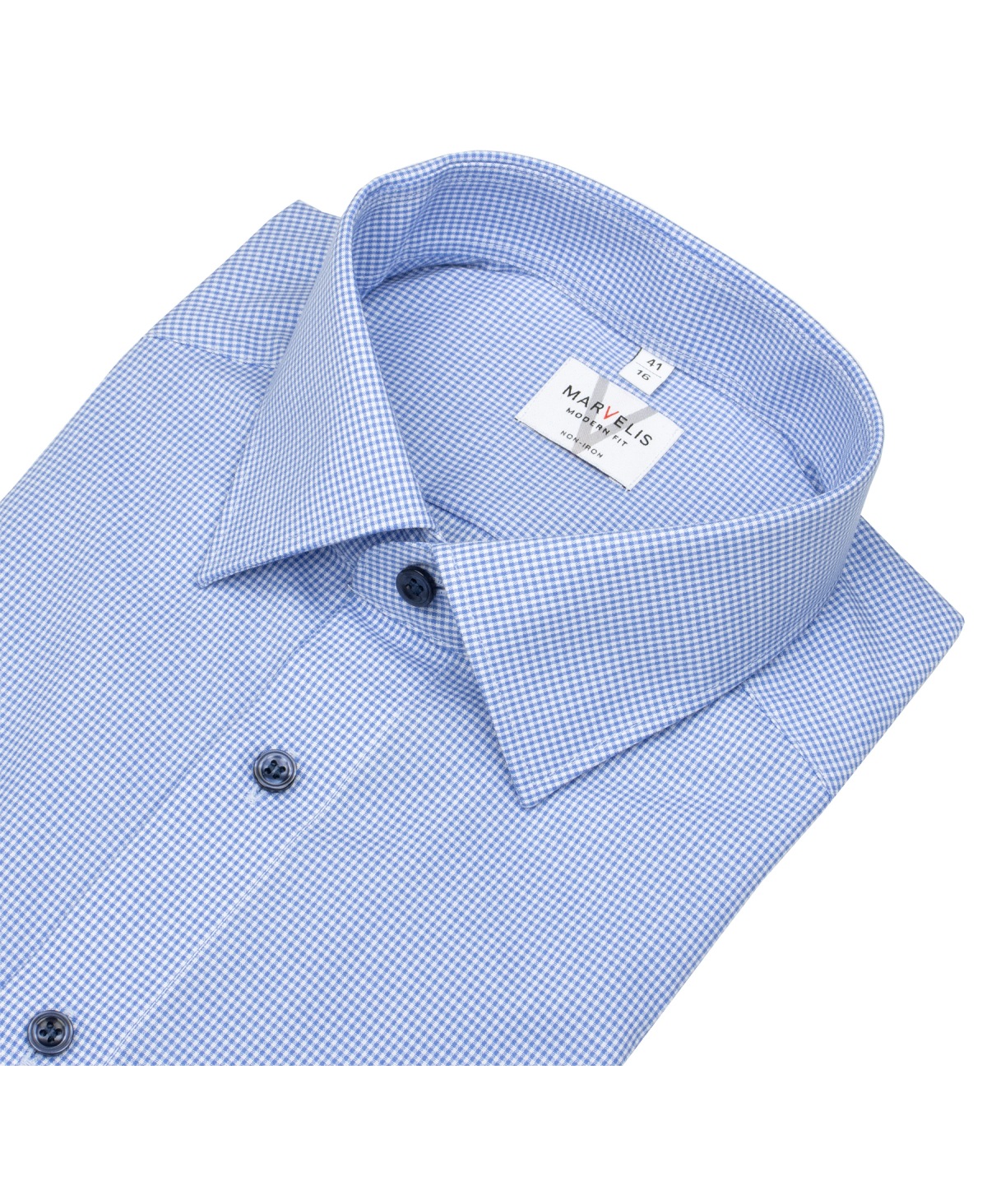 Marvelis Kurzarm Hemd - Modern Fit - Vichykaro - blau / weiß