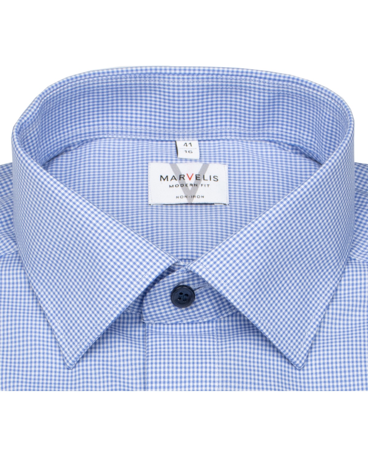 Marvelis Kurzarm Hemd - Modern Fit - Vichykaro - blau / weiß