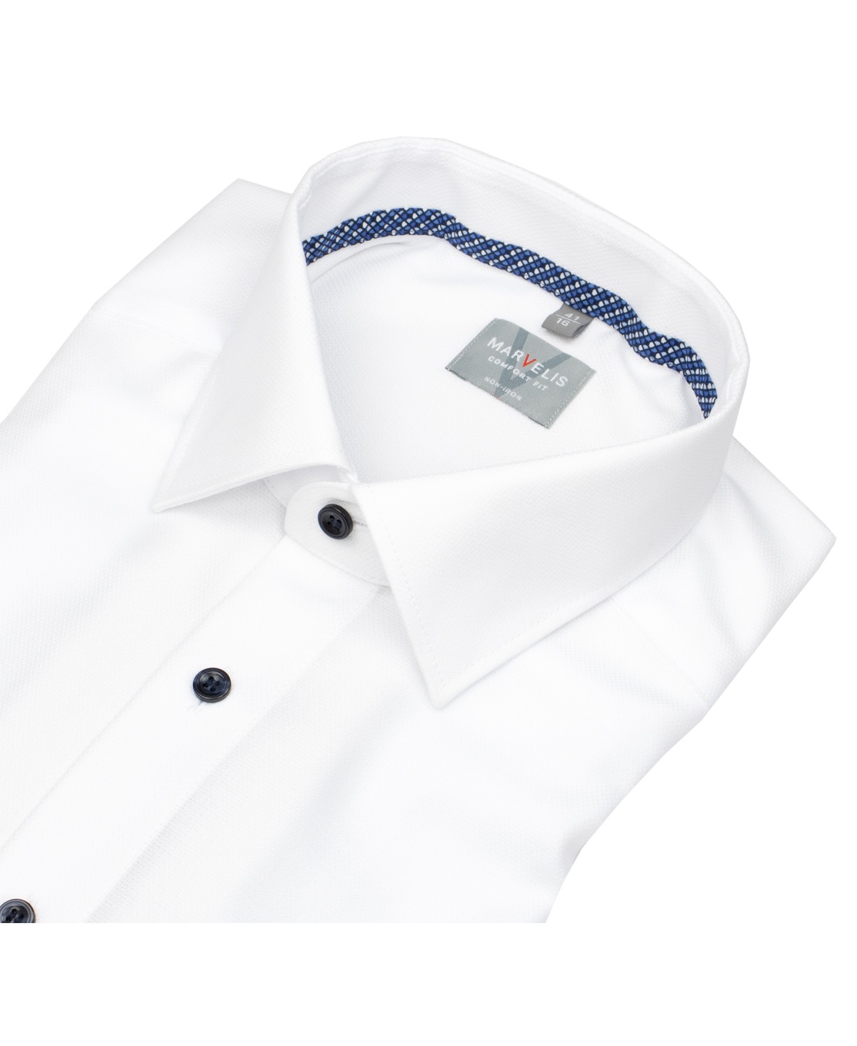 Marvelis Kurzarmhemd - Comfort Fit - Kentkragen - Kontrastknöpfe - weiß - ohne OVP