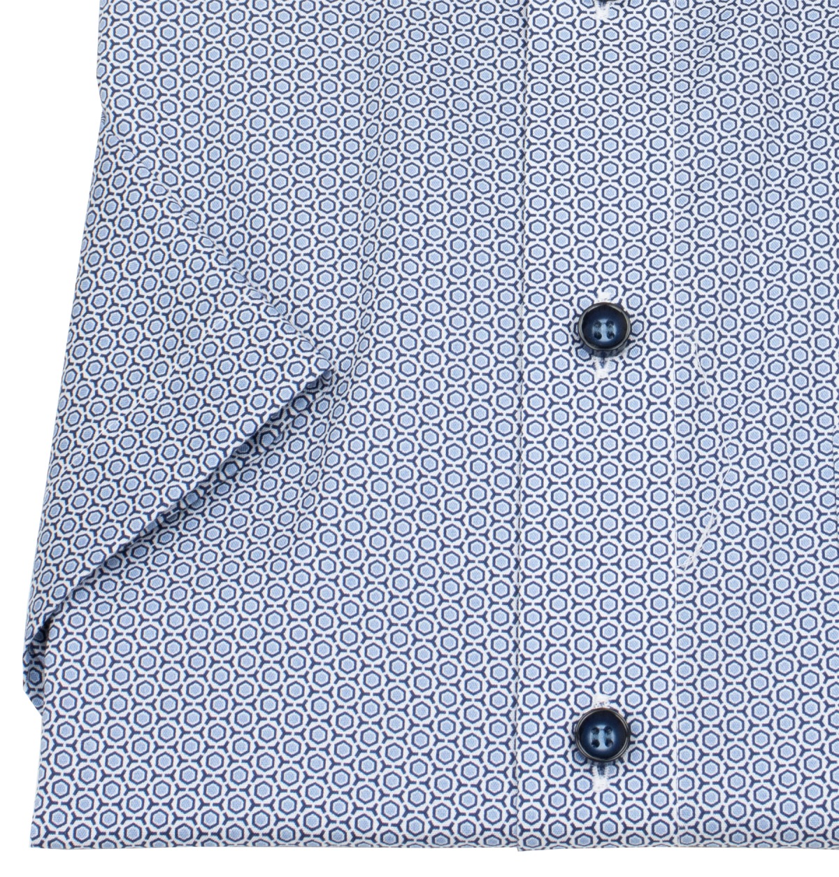 Marvelis Kurzarmhemd - Modern Fit - Kontrastknöpfe - hellblau / dunkelblau