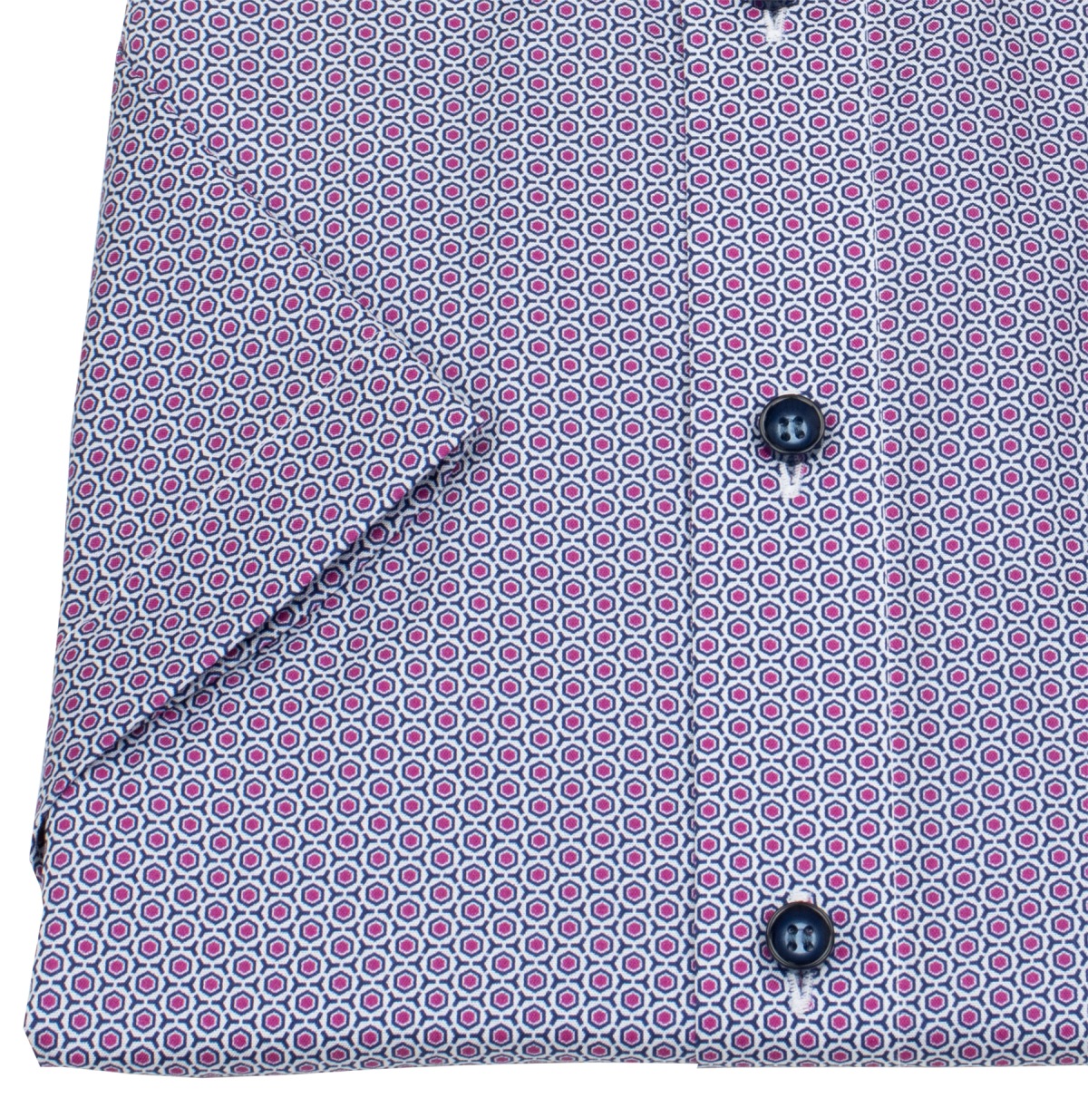 Marvelis Kurzarmhemd - Modern Fit - Kontrastknöpfe - rot / blau