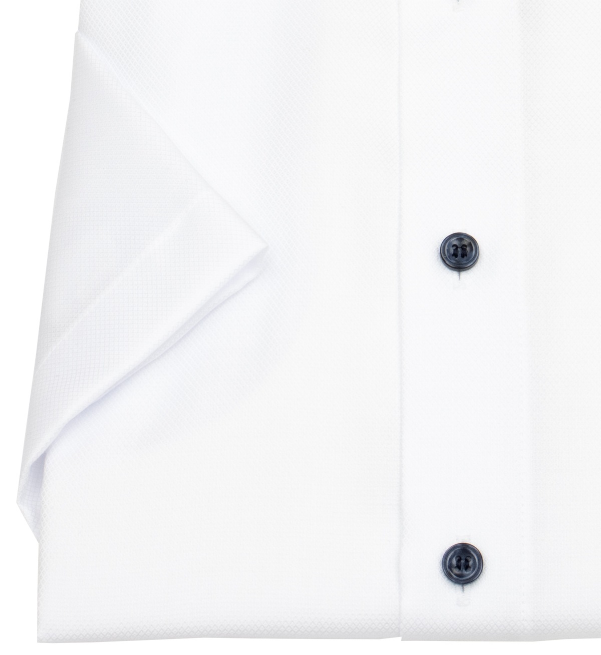 Marvelis Kurzarmhemd - Modern Fit - Struktur - Kontrastknöpfe - weiß