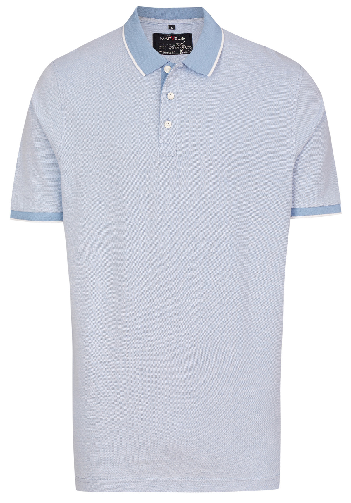 Marvelis Poloshirt - Piqué - hellblau