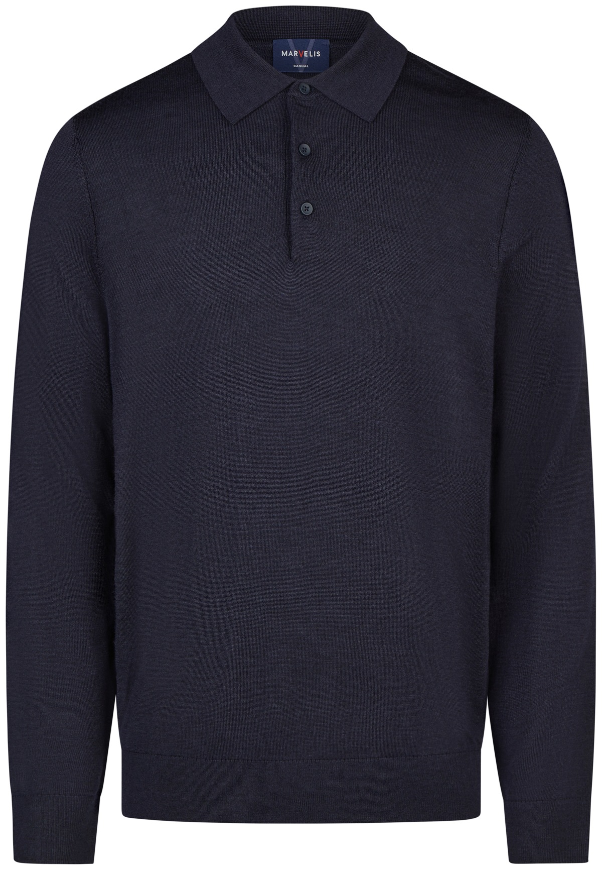 Marvelis Pullover - Merinowolle - Polokragen - dunkelblau