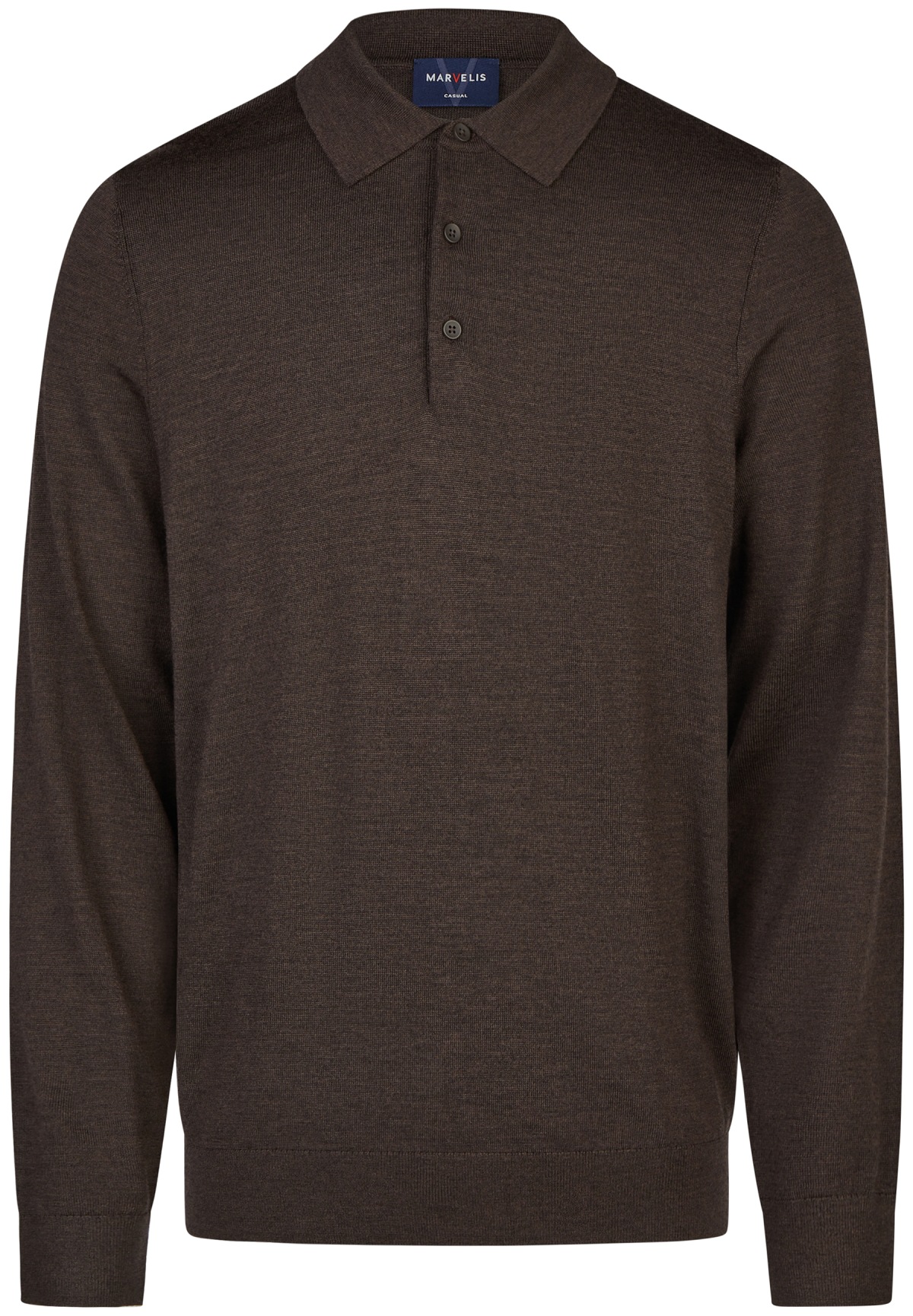 Marvelis Pullover - Merinowolle - Polokragen - dunkelbraun