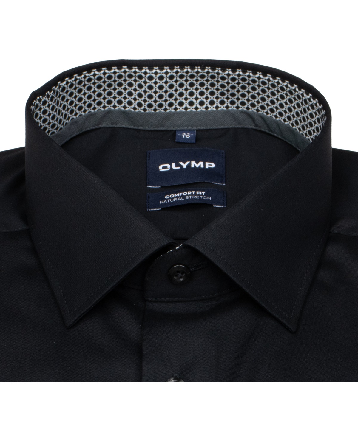OLYMP Hemd - Comfort Fit - Kentkragen - Patch - schwarz