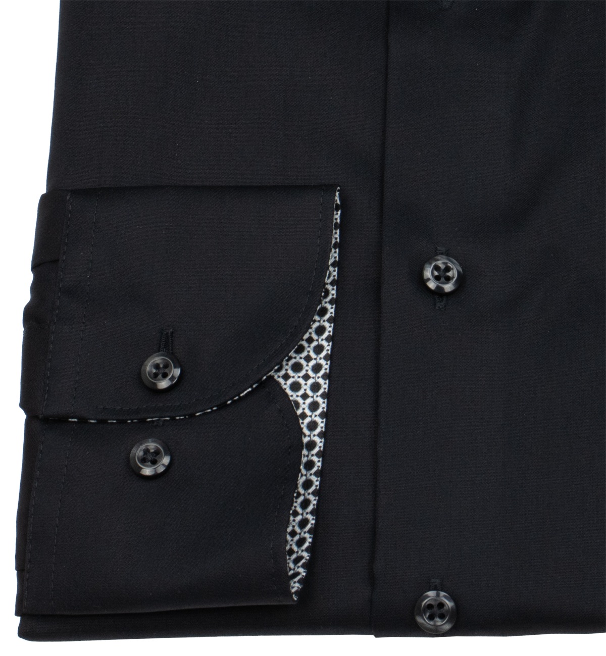OLYMP Hemd - Comfort Fit - Kentkragen - Patch - schwarz
