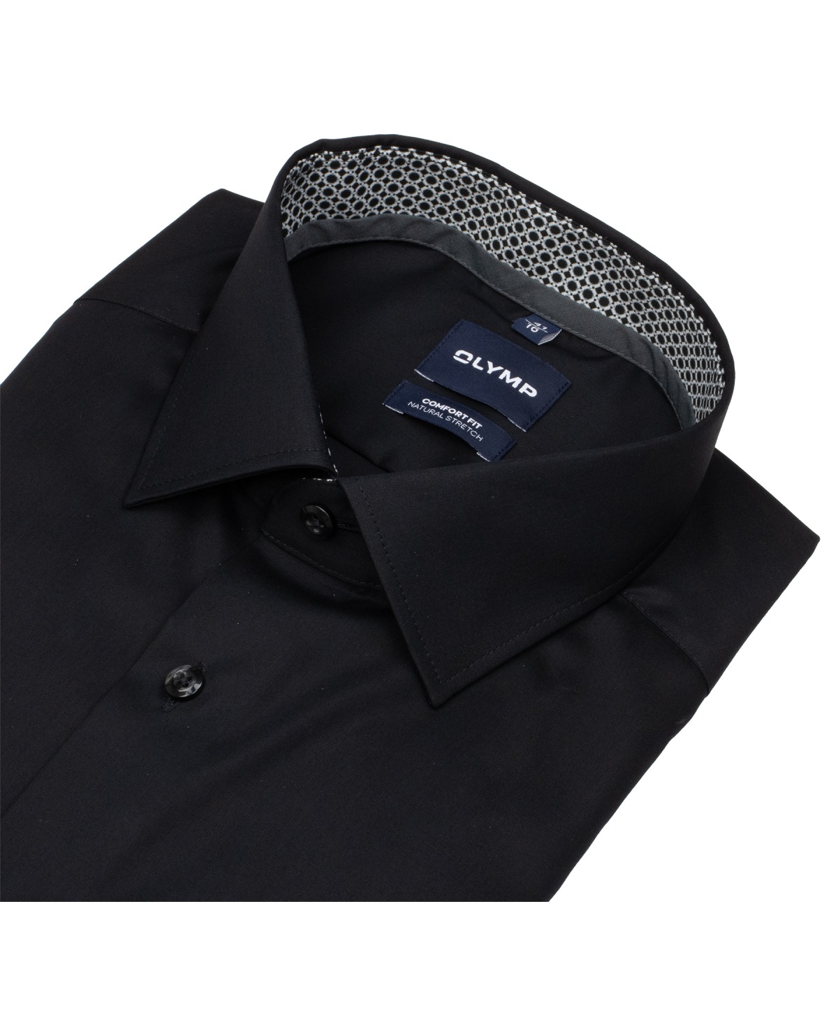 OLYMP Hemd - Comfort Fit - Kentkragen - Patch - schwarz