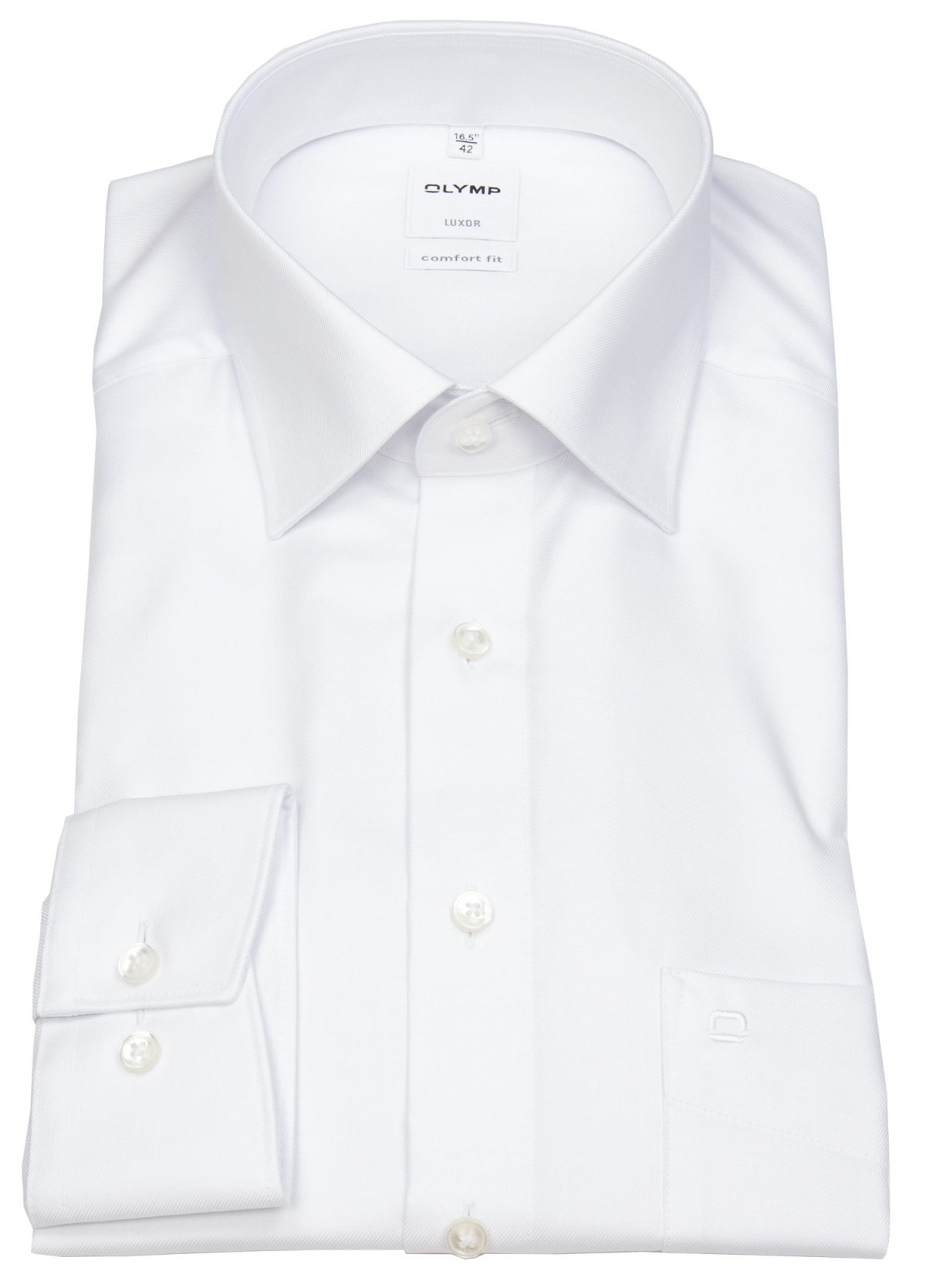 OLYMP Hemd - Comfort Fit - Kentkragen - Twill - extra blickdicht - weiß