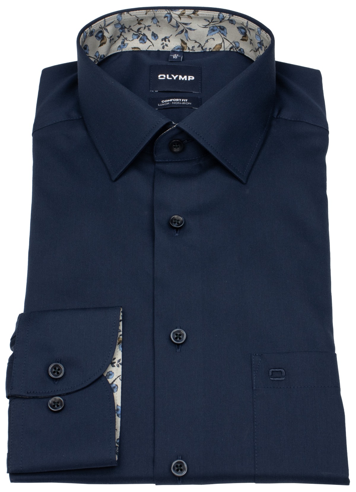 OLYMP Hemd - Comfort Fit - New Kent Kragen - Patch - dunkelblau