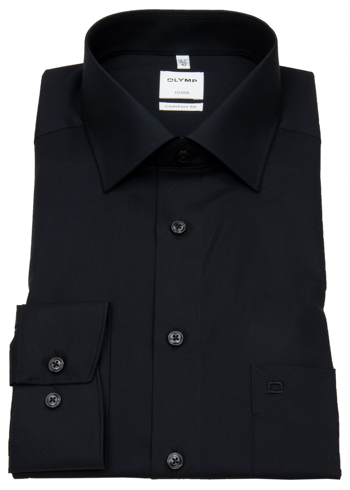 OLYMP Shirt - Comfort Fit - New Kent Collar - Black