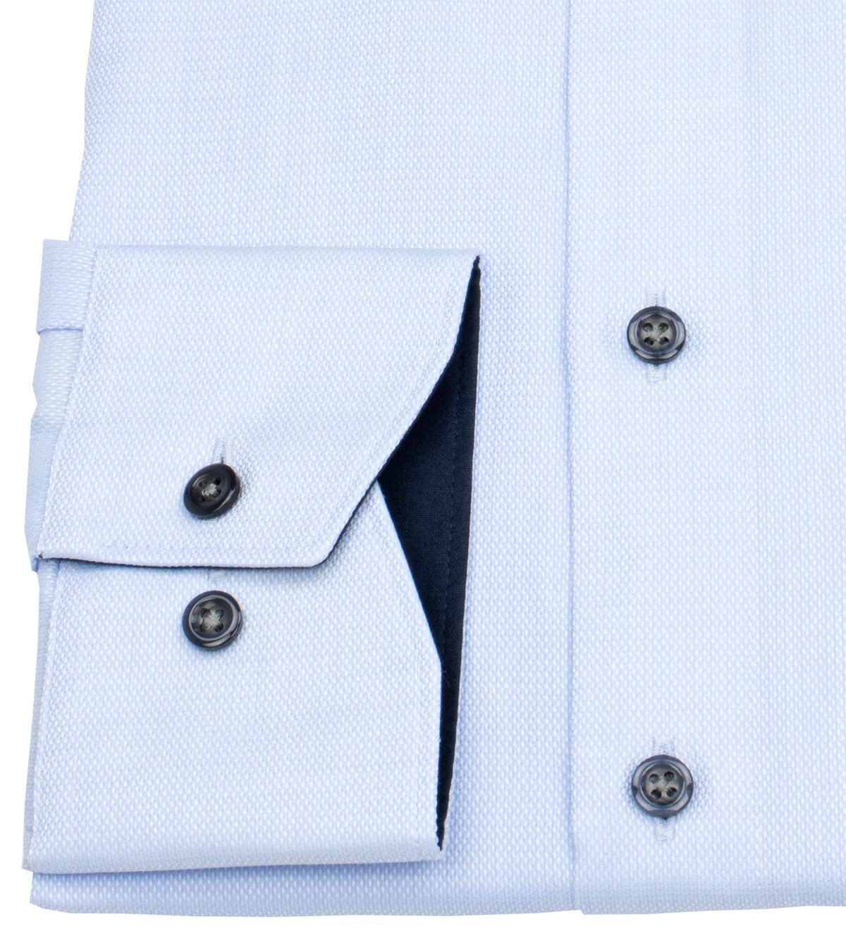 OLYMP Hemd - Comfort Fit - Struktur - Kontrastknöpfe - hellblau