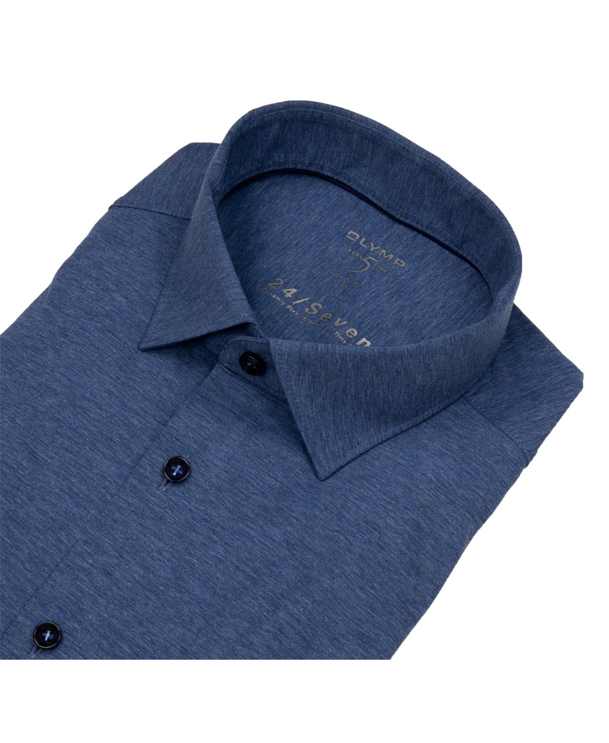 OLYMP Hemd - Level 5 Body Fit - 24/7 Flex Jersey - blau - ohne OVP
